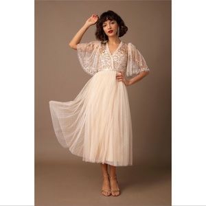 Anthropologie x BHLDN Needle & Thread Patchwork Sequin Midi Dress $399 US6